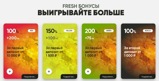 Бонусы Fresh casino